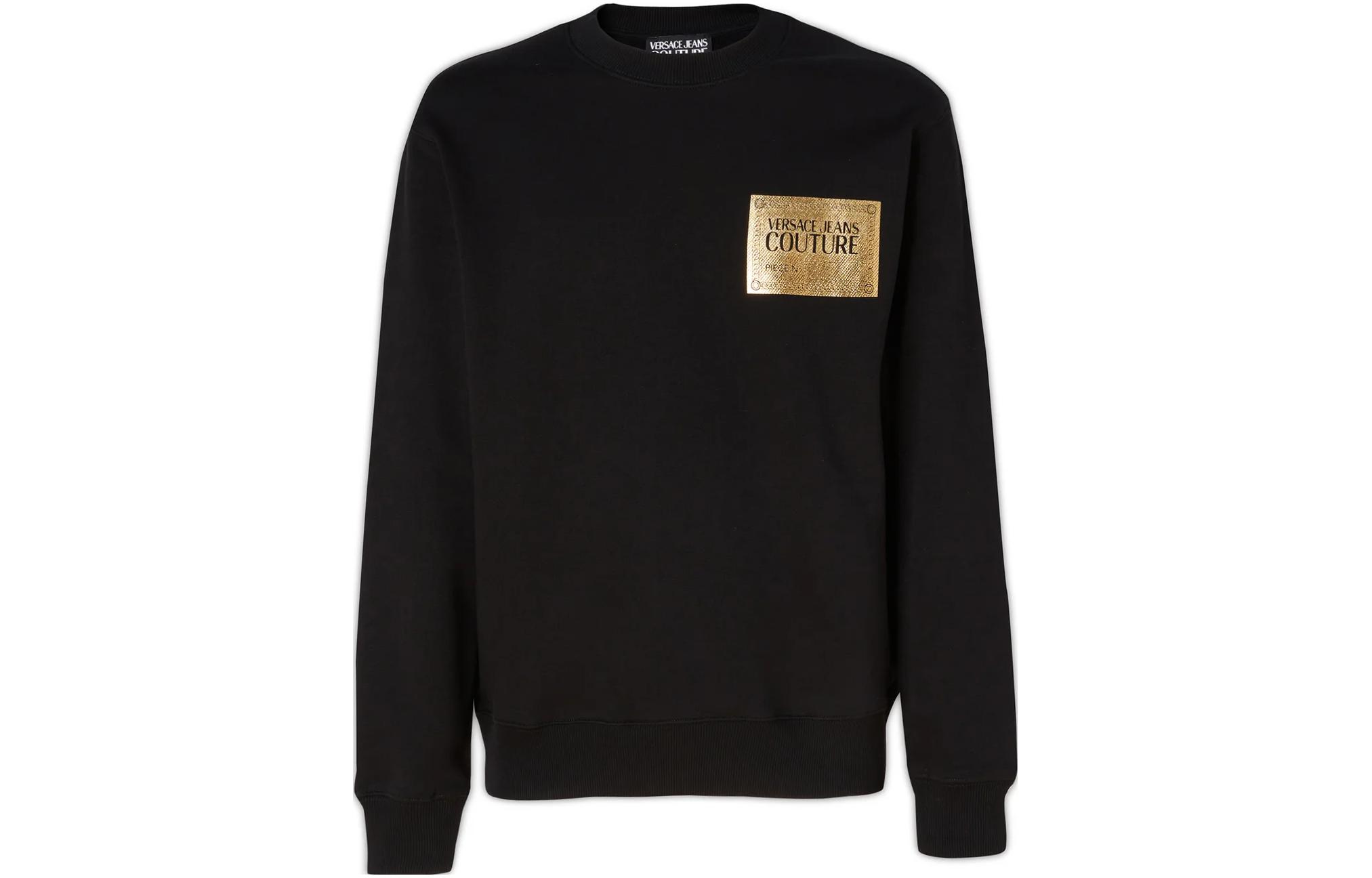 Versace Casual Badge Crewneck Long Sleeve Sweatshirt Black 73GAIG-06CF0-0GG89