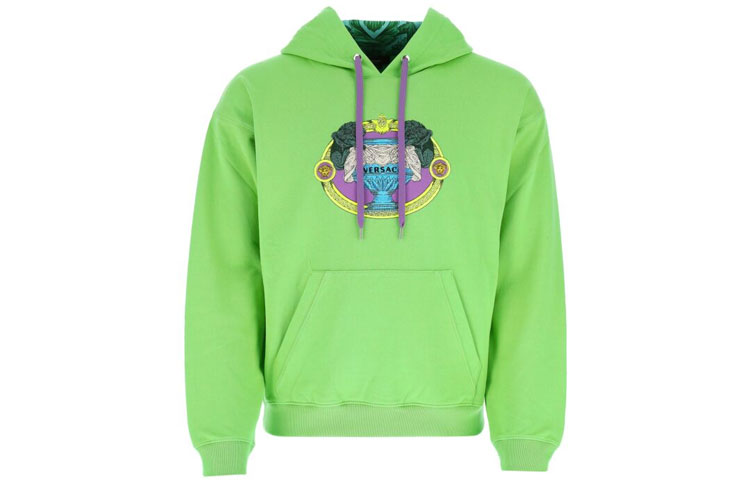 VERSACE Casual Cotton Hoodie in Fluorescent Green A8869-9A231242-1G120