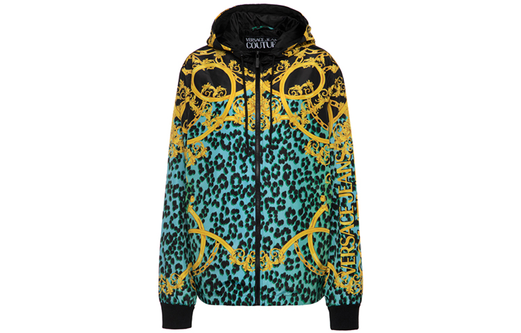 Versace Casual Printed Zip-Up Hoodie Jacket Black C1GVA910-20432-155