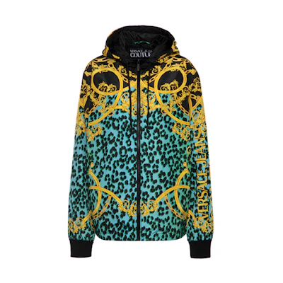Versace Casual Printed Zip-Up Hoodie Jacket Black C1GVA910-20432-155