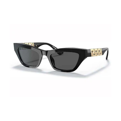 Versace Cat-Eye Sunglasses Black/Grey (VE4419 GB1/87)