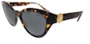 Versace Cat Eye Sunglasses Havana/Dark Grey (0VE4435 108/87)