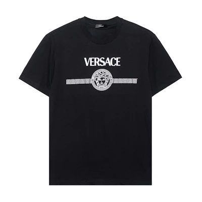 VERSACE Classic Medusa Logo Black Short Sleeve T-Shirt for Men A87573-A228806-A1008