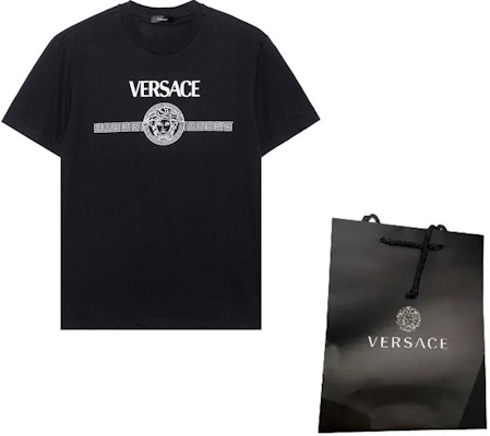 VERSACE 經典 Medusa 標誌黑色男款短袖T恤 A87573-A228806-A1008 Shop VERSACE 經典 Medusa 標誌黑色男款短袖T恤 A87573-A228806-A1008