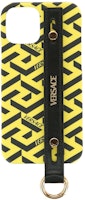 Versace Coated Canvas La Greca iPhone 12 Case Black/Yellow Versace Coated Canvas La Greca iPhone 12 Case Black/Yellow