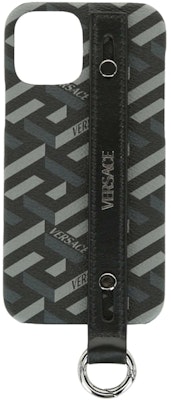 Versace Coated Canvas La Greca iPhone 12 Case Black/Grey Buy Versace Coated Canvas La Greca iPhone 12 Case Black/Grey