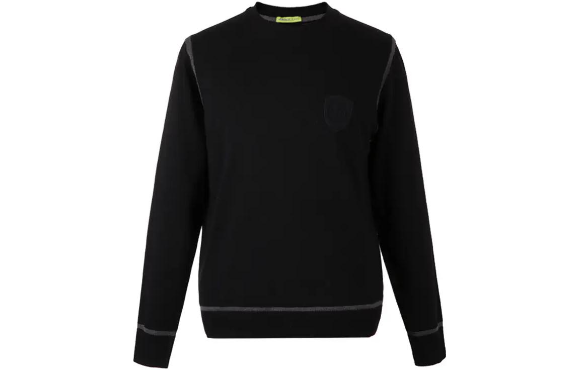 Versace Colorblock Crewneck Long Sleeve Sweatshirt Navy Blue B5GSA841-50208-L53