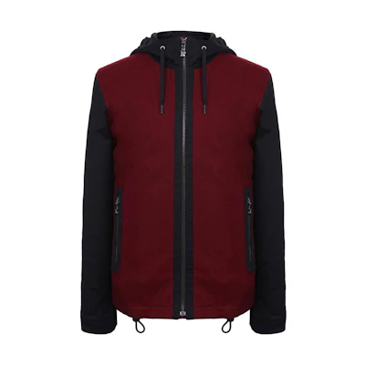 Versace Colorblock Zip-Up Hoodie Jacket in Dark Red C1GMA90405384Y1S