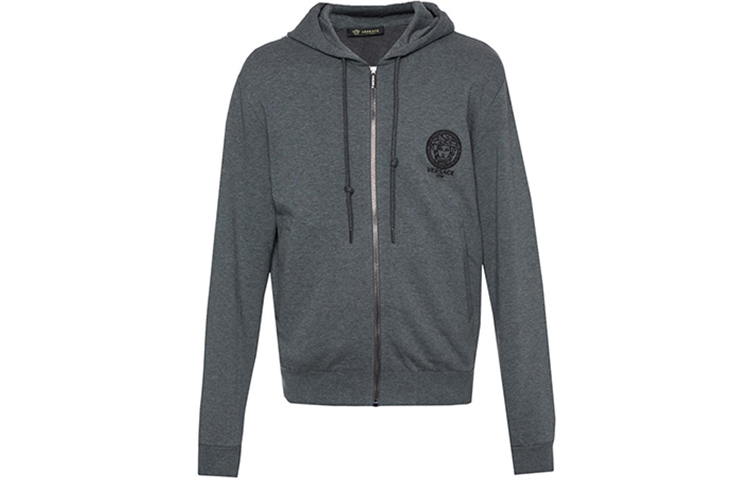 Versace Cotton Hooded Sweatshirt Jacket - Dark Gray AUU13025-AC00221-A804