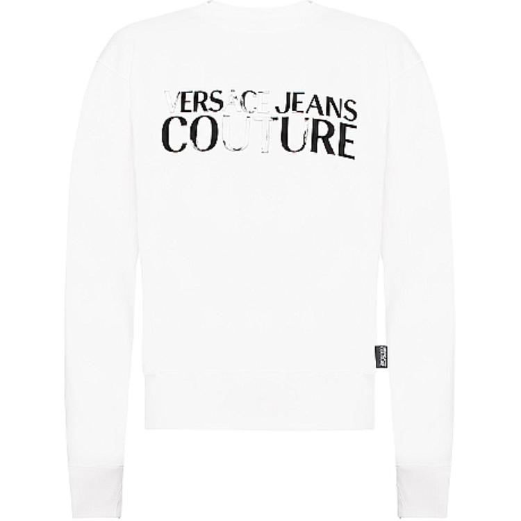 Versace Cotton Long-Sleeve Logo Sweatshirt White B7GUA7FY-30218-003