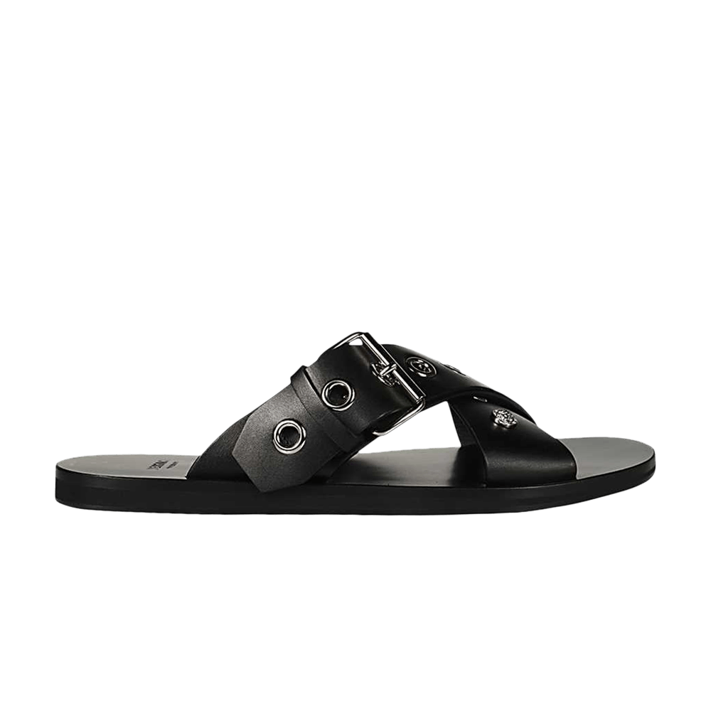 Versace Criss-Cross Sandal 'Black Palladium Buckle' DSU7977-D4VFC-D41P