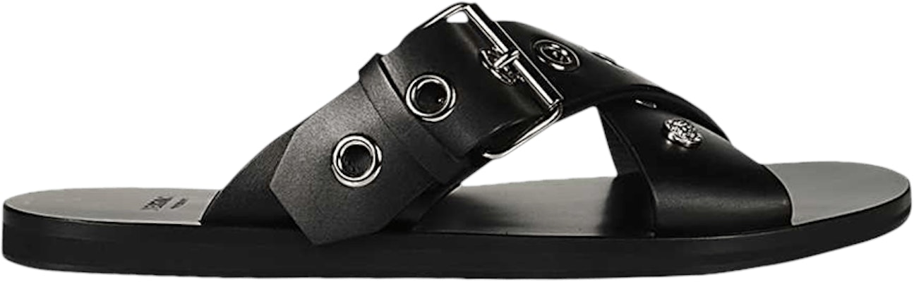 Versace Criss-Cross Sandal 'Black Palladium Buckle' DSU7977-D4VFC-D41P Buy Versace Criss-Cross Sandal 'Black Palladium Buckle' DSU7977-D4VFC-D41P