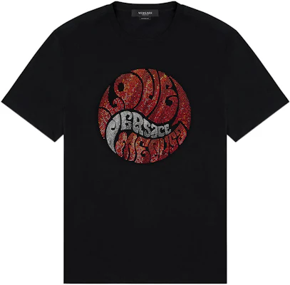 VERSACE Crystal Logo Crewneck Black T-Shirt for Men 1003930-1A02798-1B000 Buy VERSACE Crystal Logo Crewneck Black T-Shirt for Men 1003930-1A02798-1B000