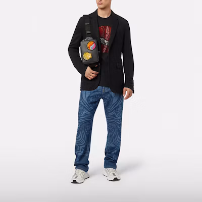 VERSACE Crystal Logo Crewneck Black T-Shirt for Men 1003930-1A02798-1B000 Lookbook VERSACE Crystal Logo Crewneck Black T-Shirt for Men 1003930-1A02798-1B000