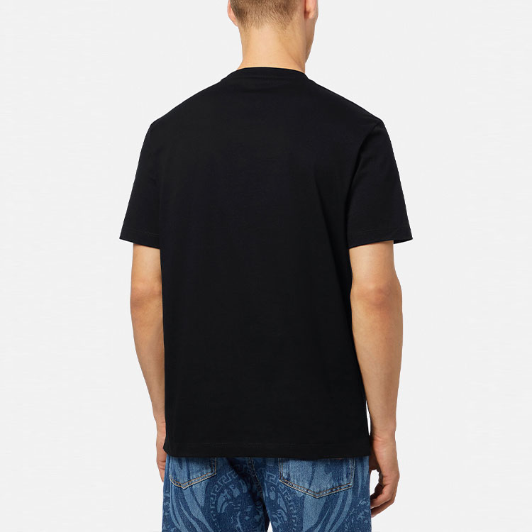 VERSACE Crystal Logo Crewneck Black T-Shirt for Men 1003930-1A02798-1B000 圖 5