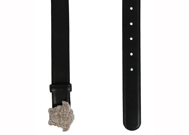 Order Tali Pinggang Kulit Versace Crystal Medusa Hitam