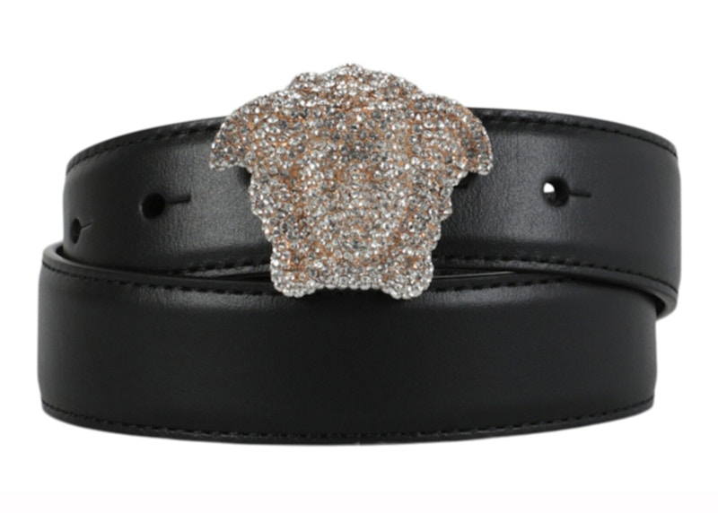 Lookbook Tali Pinggang Kulit Versace Crystal Medusa Hitam