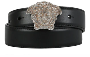 Lookbook Versace Crystal Medusa Leather Belt Black