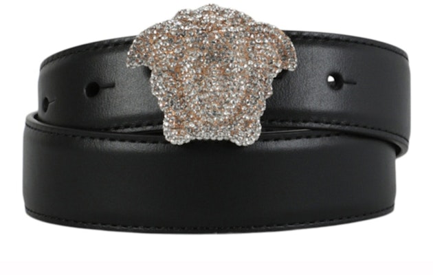 Versace Crystal Medusa Leather Belt Black Lookbook Versace Crystal Medusa Leather Belt Black