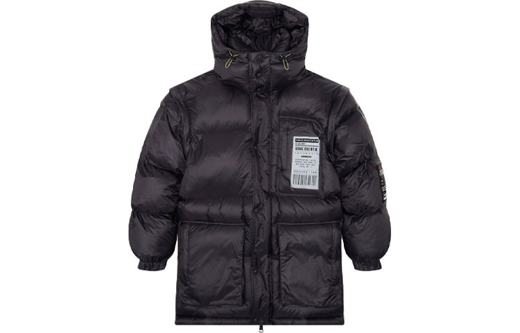 VERSACE Detachable Sleeve Patch Cotton Jacket - Black E71GAU411-ECQS08-E899