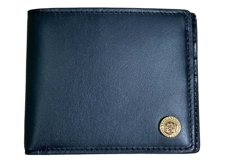 Versace Embedded Medusa Accents Wallet Black