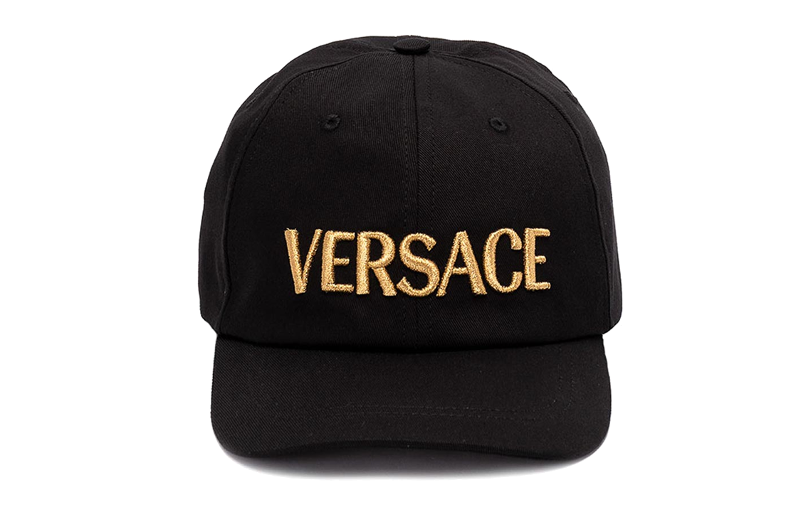 Versace Embroidered Logo Black Baseball Cap Unisex Couple Style. 10126931A081032B150