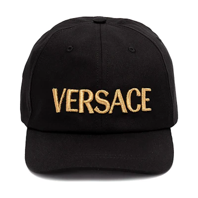 Versace Embroidered Logo Black Baseball Cap Unisex Couple Style. 10126931A081032B150