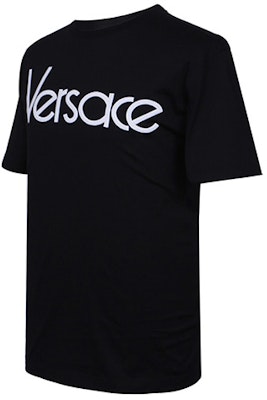 VERSACE Embroidered Logo Black Crewneck T-Shirt for Men A79331-A201952-A99C Shop VERSACE Embroidered Logo Black Crewneck T-Shirt for Men A79331-A201952-A99C