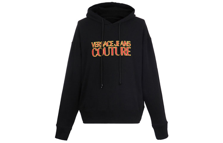 Versace Embroidered Logo Long Sleeve Sweatshirt Black B7GVB7DA-30376-899