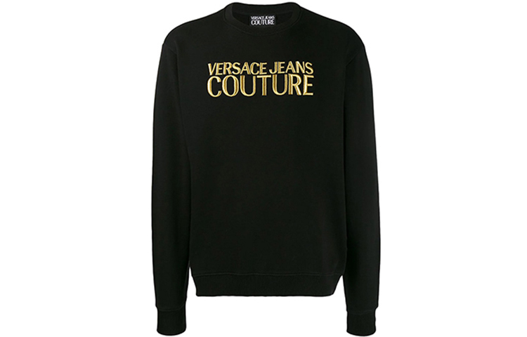 Versace Embroidered Logo Pullover Sweatshirt Men’s Black B7GUA714-36604-Y6A