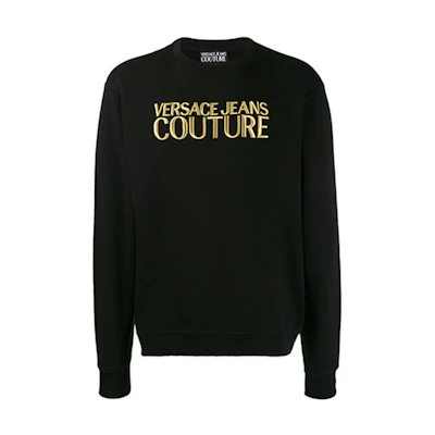 Versace Embroidered Logo Pullover Sweatshirt Men’s Black B7GUA714-36604-Y6A