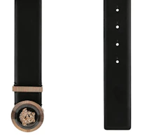Order Versace Enamel Medusa Leather Belt Black/Gold