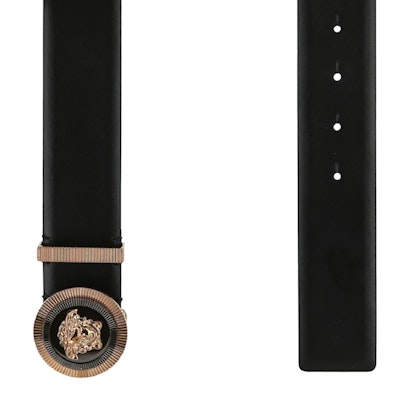 Versace Enamel Medusa Leather Belt Black/Gold Order Versace Enamel Medusa Leather Belt Black/Gold