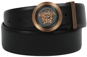 Lookbook Versace Enamel Medusa Leather Belt Black/Gold