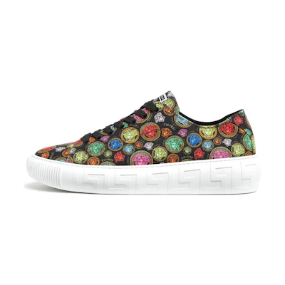 Versace Fashion Print Sneakers 'Black Red Yellow'