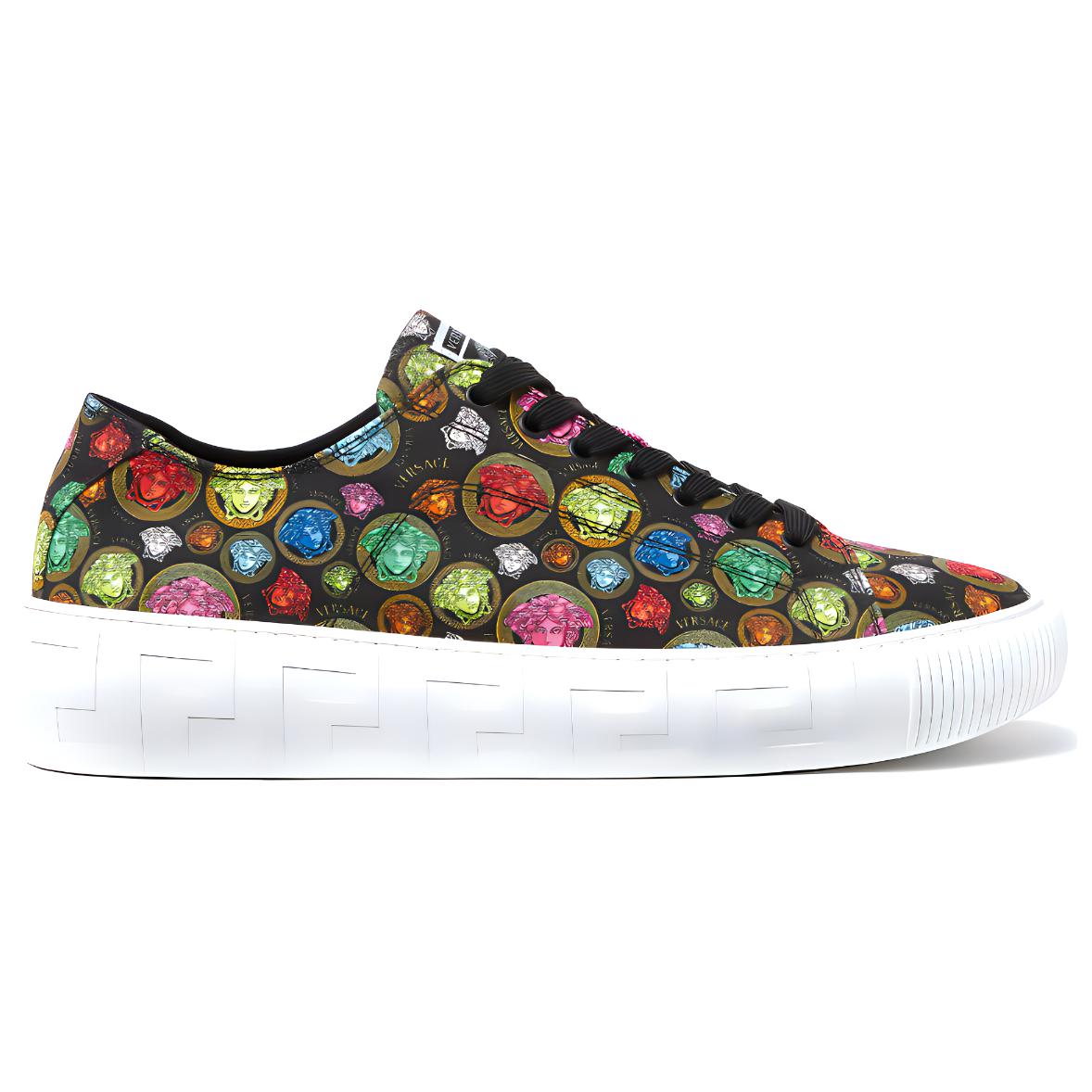 Versace Fashion Print Sneakers 'Black Red Yellow' 圖 2