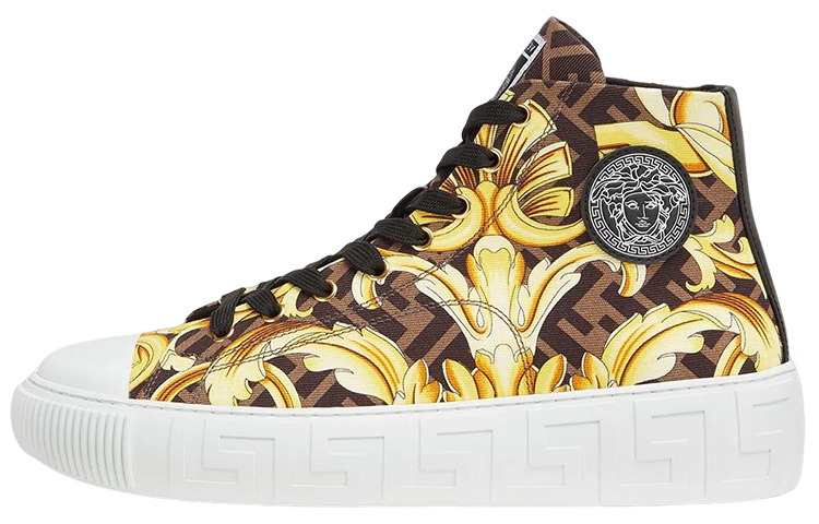 Versace Fendi Fendace Gold Baroque Greca High Top