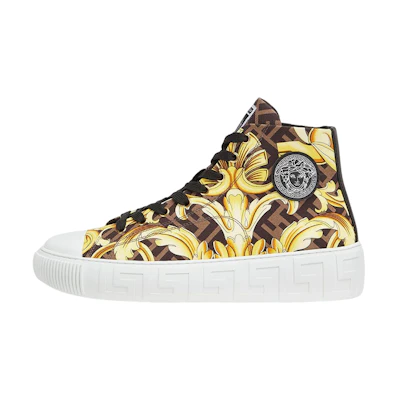 Versace Fendi Fendace Gold Baroque Greca High Top