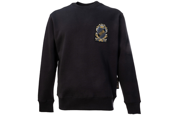 Versace Fleece Pullover Crewneck Sweatshirt Winter Black - B7GZB7TW-30216-899