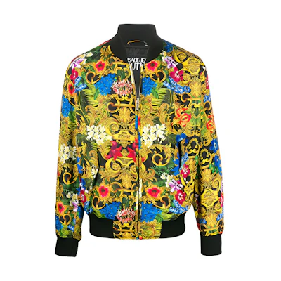 Versace Floral Print Bomber Jacket Yellow C1GVA915-20433-983