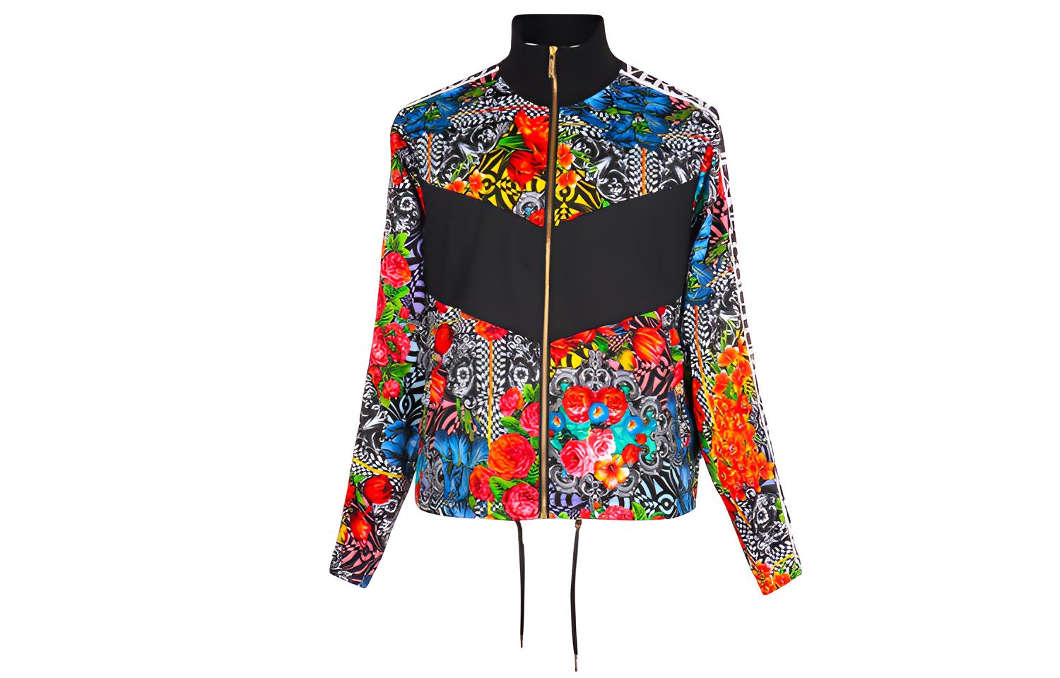 Versace Floral Print Stand Collar Jacket Multicolor B7GUA7FC-S0528-899