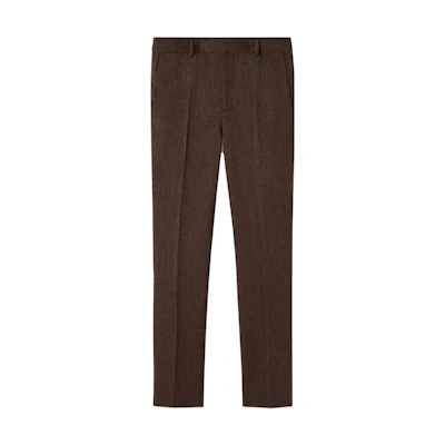 VERSACE Formal Straight-Leg Pants FW23 Brown Dress Trousers. 1010982-1A08899-2B730