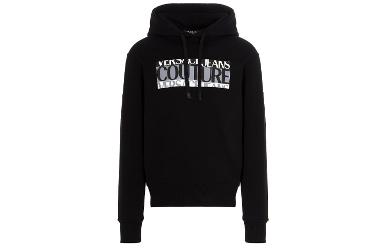 Versace FW21 Alphabet Print Pullover Hoodie Black 71GAIT03-CF00T-899