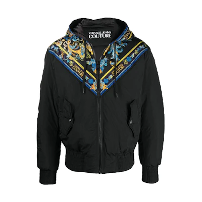 Versace FW21 Baroque Print Casual Hoodie Jacket Black C1GWA9A4-25128-899