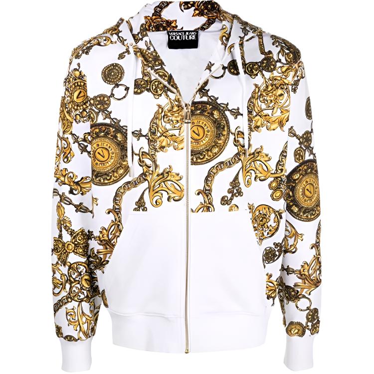 Versace FW21 Baroque Print Long Sleeve Sweatshirt White - 71GAI3Z1-FS002-G03