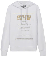 Versace FW21 Embroidered Logo Fleece Hoodie White 71GAIT10-CF00T-G03 Versace FW21 Embroidered Logo Fleece Hoodie White 71GAIT10-CF00T-G03