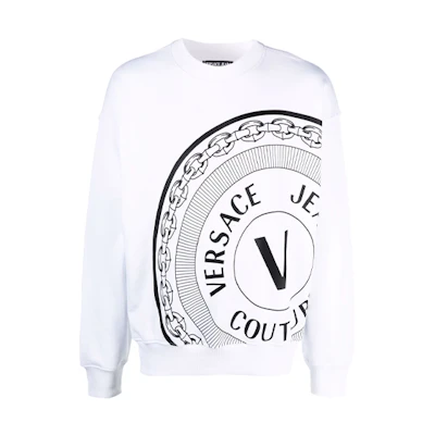 Versace FW21 Letter Print Pullover Sweatshirt White 71GAIT11-CF00T-003