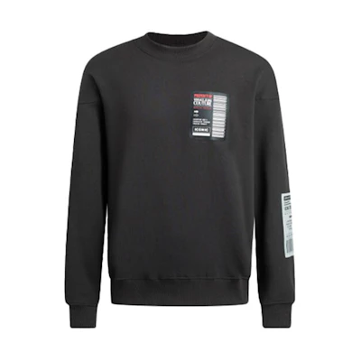 Versace FW21 Logo Fleece Pullover Sweatshirt Black 71GAIT12-CF00T-899