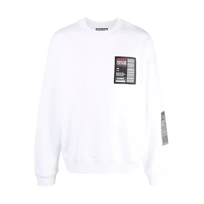 Versace FW21 Logo Patch Crewneck Sweatshirt Men’s White 71GAIT12-CF00T-003