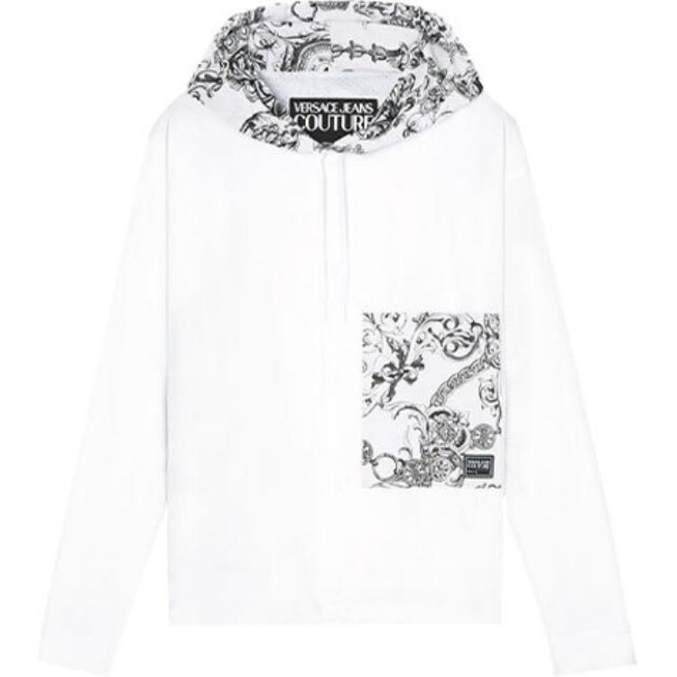 Versace FW21 Logo Print Hooded Jacket White E71GAS403-EN0003-E003